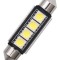 Led auto Alb C5W sofit Canbus cu 4 SMD, 41 mm, 12V