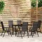 Gossi set de servit masa pentru gradina, 7 piese, negru