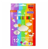 Creioane color Nebo jumbo, hexagonale, set 12, Resigilat, Grad A
