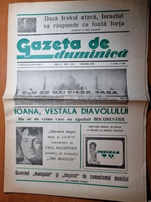 ziarul gazeta de duminica ianuarie 1991-10 ani de la moartea lui jhon lenon foto