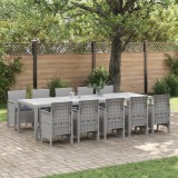 vidaXL Set de masă pentru grădină 11 pcs Gri deschis și antracit Mare