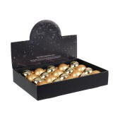 Set 20 globuri brad Craciun sticla aurie &oslash;6 cm