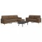 vidaXL Set canapele cu taburet și perne, 3 piese, maro, textil 3278346