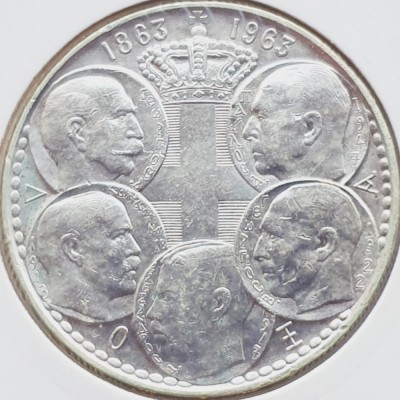 537 Grecia 30 Drachmai 1963 Paul I (Royal Dynasty) km 86 argint foto