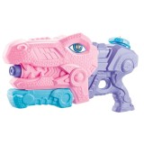 Pistol cu apa pentru copii, rezervor, pentru piscina/plaja, flippy, 6ani+, tiranozaur, 3 duze, roz, 660ml