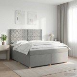 Cumpara ieftin Pat boxspring cu saltea Gri deschis 160 x 200 cm Tesatura
