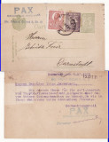 Carta postala 1921-Intreg postal -societatea anonima PAX Bucuresti