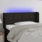 vidaXL Tăblie de pat cu LED, negru, 93x16x78/88 cm, textil