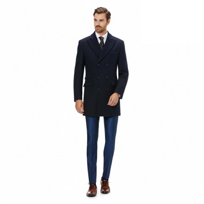 Palton barbati smart bleumarin B167 foto