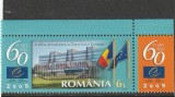 ROMANIA 2009 LP 1833 A 60-A ANIVERSARE A CONSILIULUI EUROPEI CU TABS MNH NESTAM, Nestampilat