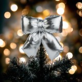 Cumpara ieftin Decoratiune funda &ndash; argintie sclipitoare &ndash; 21 x 19 cm &ndash; poliester Best CarHome