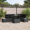 VidaXL Set de canapele pentru grădină 6 pcs Negru Rattan poli 3357926