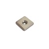 Magnet neodim 20x20x5 mm, 2 x gaura de 4.2 mm cu sanfren, patrat, argintiu, N35