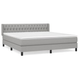 Cumpara ieftin Pat continental, gri deschis, 180x200 cm, material textil