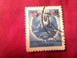Timbru Romania 1952 Stema supratipar 55 bani/ 15lei , stampilat