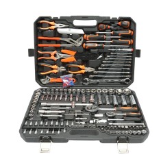 Trusa chei tubulare, chei fixe, biti, torx cu scule si unelte 160 piese Breckner Germany