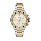 Emporio Armani Sea Explorer AR11606 Ceas Bărbătesc 43mm Cronograf Quartz cu Brățară Bicoloră din Oțel Inoxidabil 100m