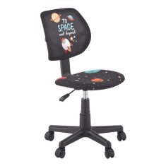 Scaun birou copii HM Bingo, stofa, baza polipropilena, inaltime reglabila, rotatie 360&deg;, sarcina maxima 70 kg, negru