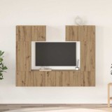 Set comodă TV cu raft 6 pcs stejar artizanal 80 x 30 x 30 cm