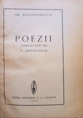 Gr. Alexandrescu - Poezii (Editia: 1940) foto