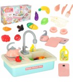 Set chiuveta de jucarie pentru copii cu accesorii, albastru