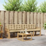 vidaXL Set Canapele Exterior Lemn Acacia Alb Bej 5 Piese cu Perne Gradina Terasa Durabil Confortabil