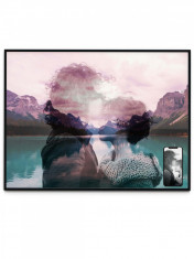 Tablou personalizat cu rama, poza cuplu romantic in dubla expunere, Intaglio, color, print pe hartie foto Fine Art foto