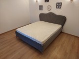 Pat tapitat Perla 160 x 200 cm Gri din Stofa catifea
