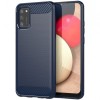 Husa Carbon Bleumarin pentru Samsung Galaxy A02s A025F, TPU, OEM