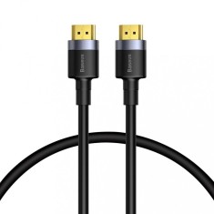 CABLU video Baseus Cafule, HDMI (T) la HDMI (T), rezolutie maxima 4K UHD (3840 x 2160) la 60 Hz, conectori auriti, 1m, negru &amp;quot;CADKLF-E01&amp;quot; (timbru verd foto