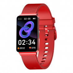 Smartband iSEN EP08 Rosu, 1.57", HD, ECG, Glicemie, Ritm cardiac, Presiune sanguina, Oxigen, Monitorizare somn, Bt v5.1, IP67, 210mAh