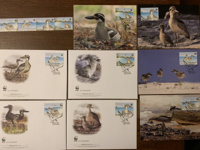 vanuatu - pasari - serie 4 timbre MNH, 4 FDC, 4 maxime, fauna wwf foto