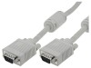 Cablu VGA-VGA ASSMANN D-Sub 15pin HD, 10m, Dublu Ecranat, Filtru Ferita, Gri