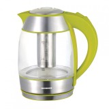 Cumpara ieftin Fierbator Heinner, 2200 W, 1.8 L, filtru ceai detasabil, fara fir, protectie supraincalzire, oprire automata, baza rotativa, Verde