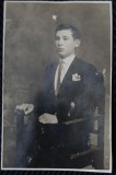 Fotografie tip Carte Postala, Tanar cu cravata, perioada interbelica