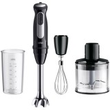 Mixer vertical MQ55236M, 1000 W, 25 trepte viteza, Functie Turbo, Tocator 500 ml, Pahar gradat 600 ml, Tel, Negru/Inox, Braun