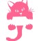 Sticker decorativ pentru intrerupator, Pisica, Roz,11.5 cm, S1018ST-4