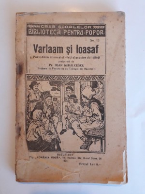 Varlaam si Ioasaf - Pr. Ioan Mihalcescu 1924 / R4P1F foto