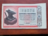 SPANIA - LOTERIA NACIONAL Bilet 50 pesetas / 1961.