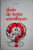 Choix de textes scientifiques &ndash; Alice Bratu - Carte in franceza