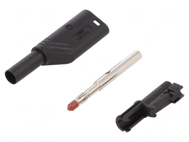 Mufă Banană 4mm Neagră 24A 1kVDC