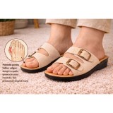 Saboti/Papuci Medicinali Ortopedici Reglabili - Model 2074 (Culoare crem)