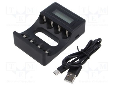 &amp;Icirc;ncărcător QOLTEC microprocesor Ni-Cd Ni-MH 5V USB pentru 4 celule AA AAA R6 R03 foto