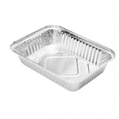 Set 100 Caserole Aluminiu, 920 ml, 220x145x45 mm, Dreptunghiulare, Caserola Aluminiu de Unica Folosinta, Caserola pentru Catering, Caserole pentru Fas