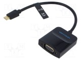 Adaptor USB C la VGA VENTION, 0,15m, negru, ABS