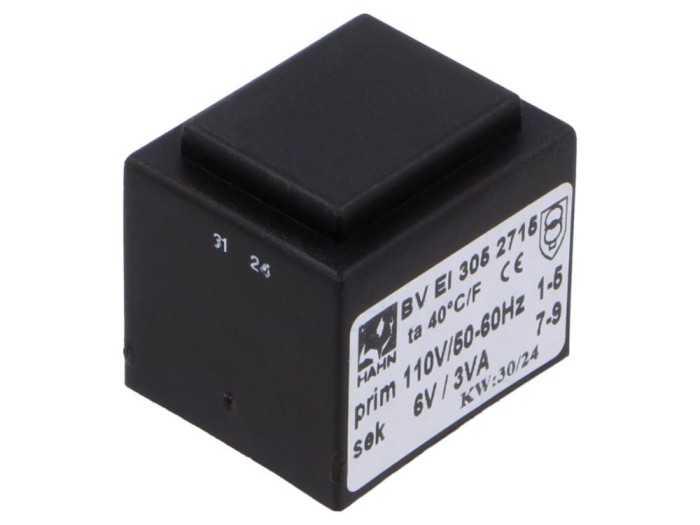 Transformator &icirc;ncapsulat 3VA 110VAC 6V