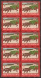 1947 SUA - Bloc de10 vignete de Craciun + Campanie Anti Tuberculoza, TBC, Medical, Nestampilat