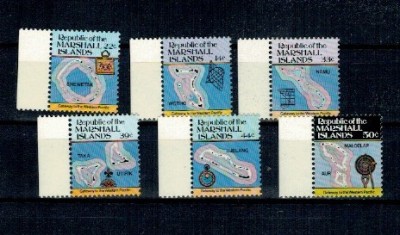 Marshall Islands 1985 - Insulele, harți, serie neuzata foto