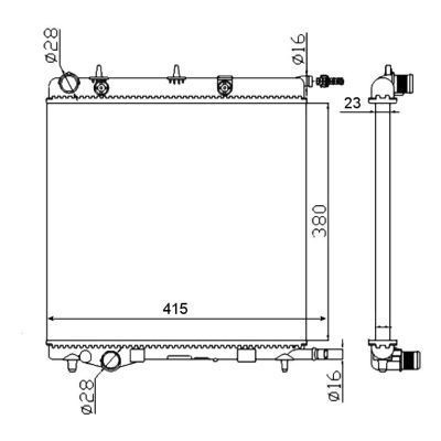 Radiator racire motor Citroen C2 (Jm), C3 1 (Fc), C3 Ii, C3 Pluriel (Hb); Peugeot 1007 (Km), 207 (Wa, Wc), 207 Sw (Wk) foto