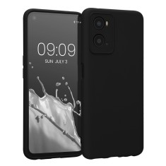 Husa Kwmobile pentru OPPO A76/A96, Silicon, Negru, 59147.01 foto